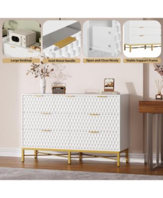 7-Drawer Modern White Dresser, Deep Drawers, Wide Top, Long Wooden Chest for Bedroom, Closet, Living Room, Hallway