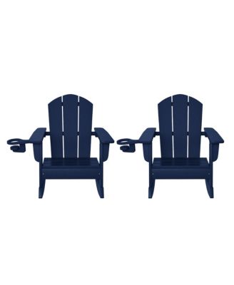 Outdoor HDPE Plastic Preschool Toddler Classic Adirondack Rocking Chairs