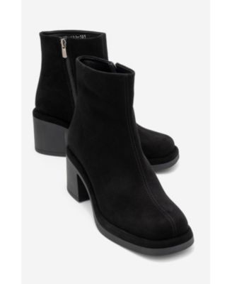 Forever & Always Women's Shoes Junae Leather Block Heel Boot (Women)