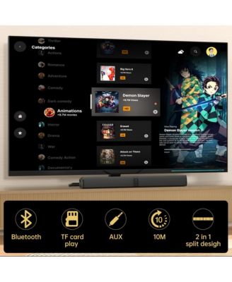 20W Detachable Sound Bar with Bluetooth 4.0, Converts to Dual Speakers for Immersive Audio