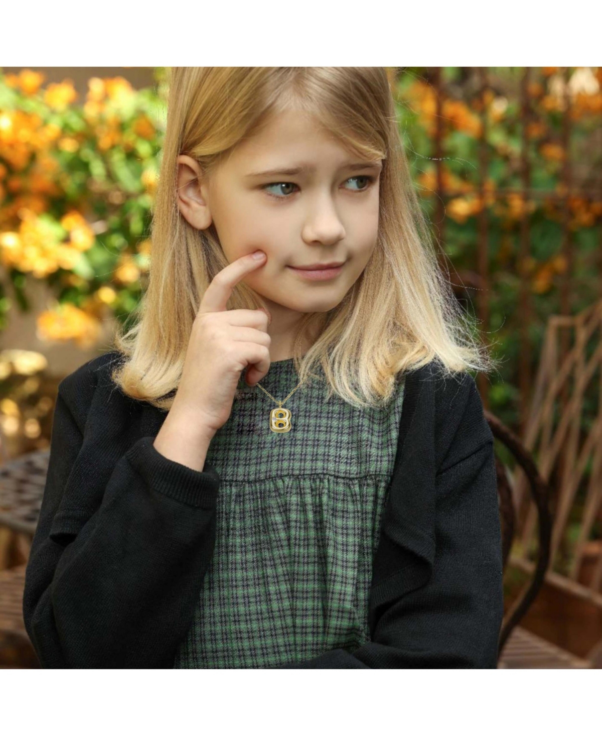 GiGiGirl 14k Gold Plated Cubic Zirconia Initial Pendant Bubble Letter Necklace