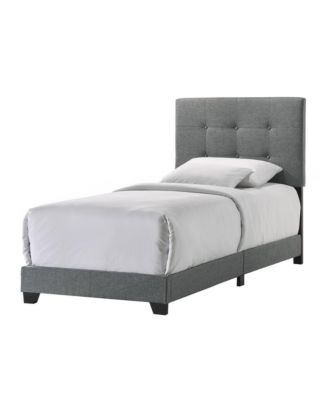 Addyson Twin UPH Bed in Addyson Gunmetal Fabric
