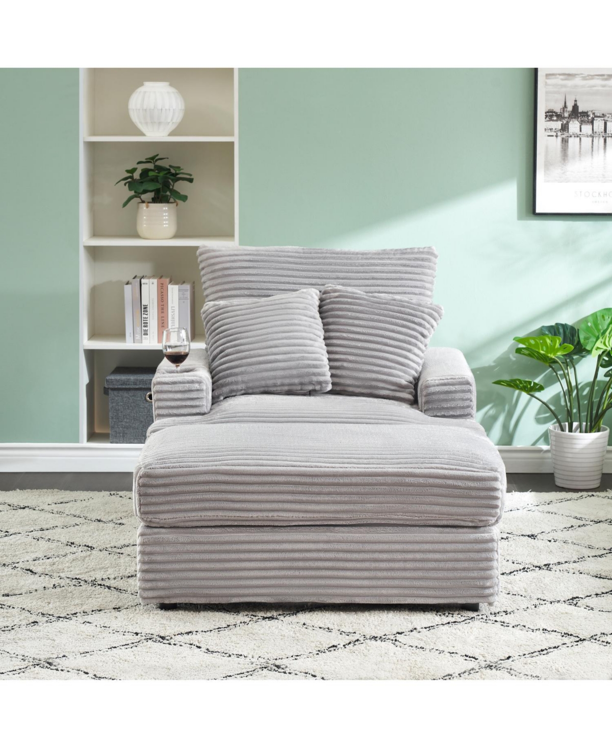 Streamdale Furniture 39-inch Spring upholstered armchair and Ottoman set