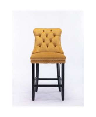 Handcrafted Velvet Barstools with Supportive Backrest