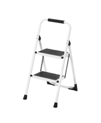 2 Non-slip step ladder, quick folding steel ladder Sturdy metal supported household tools for home/office work at altitude, portable step tools