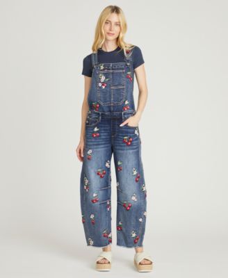 Women's Barbara Barrel Cherry Print Overall Jeans