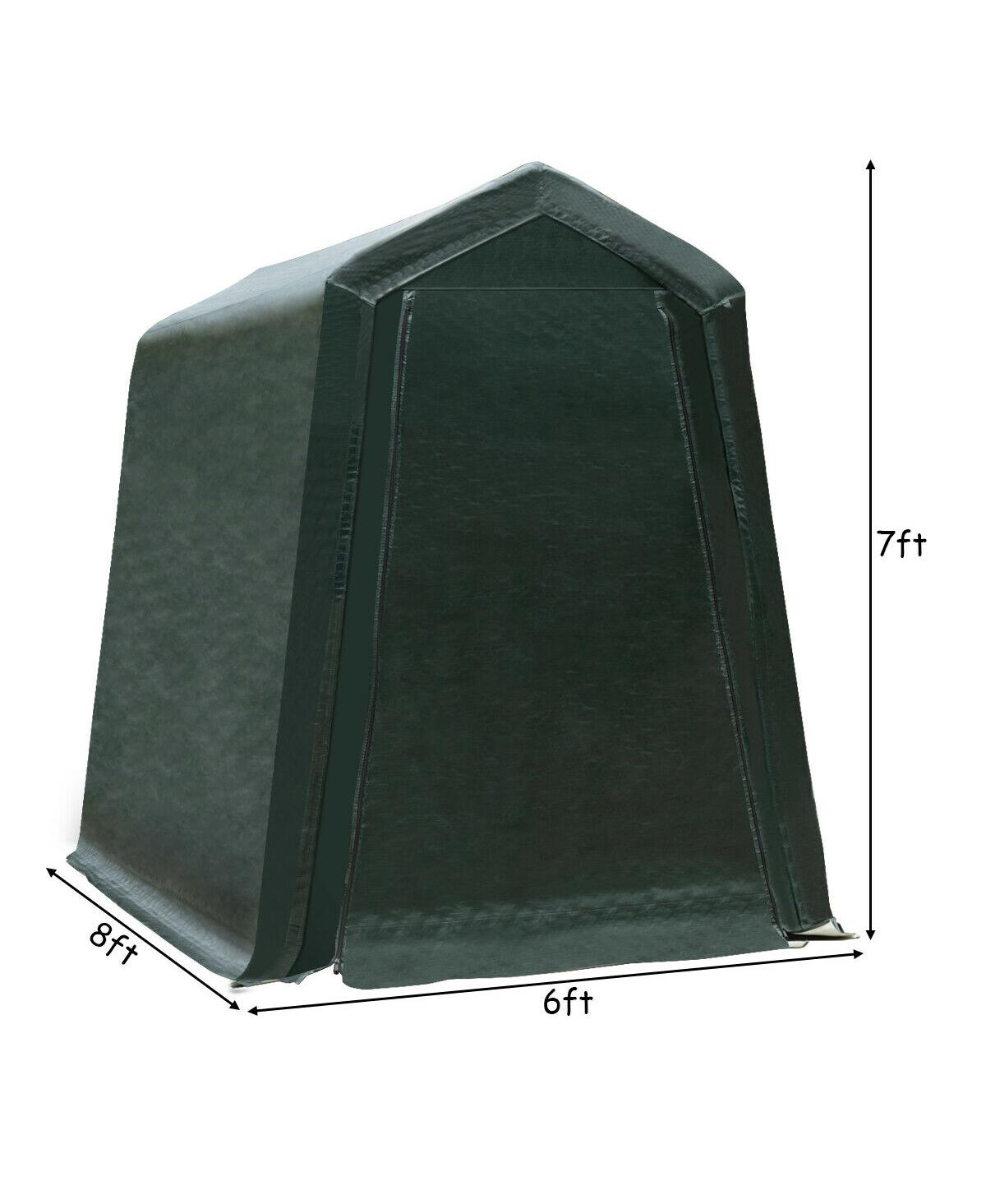 Givimo Outdoor Carport Shed with Sidewalls and Waterproof Ripstop Cover-6 x 8 ft