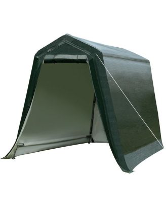 Outdoor Carport Shed with Sidewalls and Waterproof Ripstop Cover-6 x 8 ft