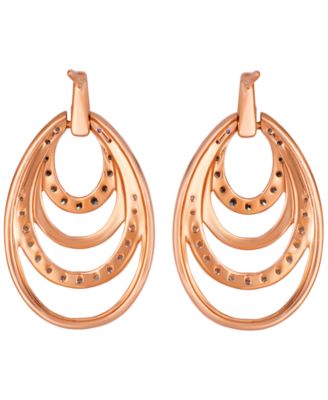 Chocolate Diamond (0.36 ct. t.w.) & Vanilla Diamond (0.40 ct. t.w.) Drop Earrings in 14k Strawberry Gold