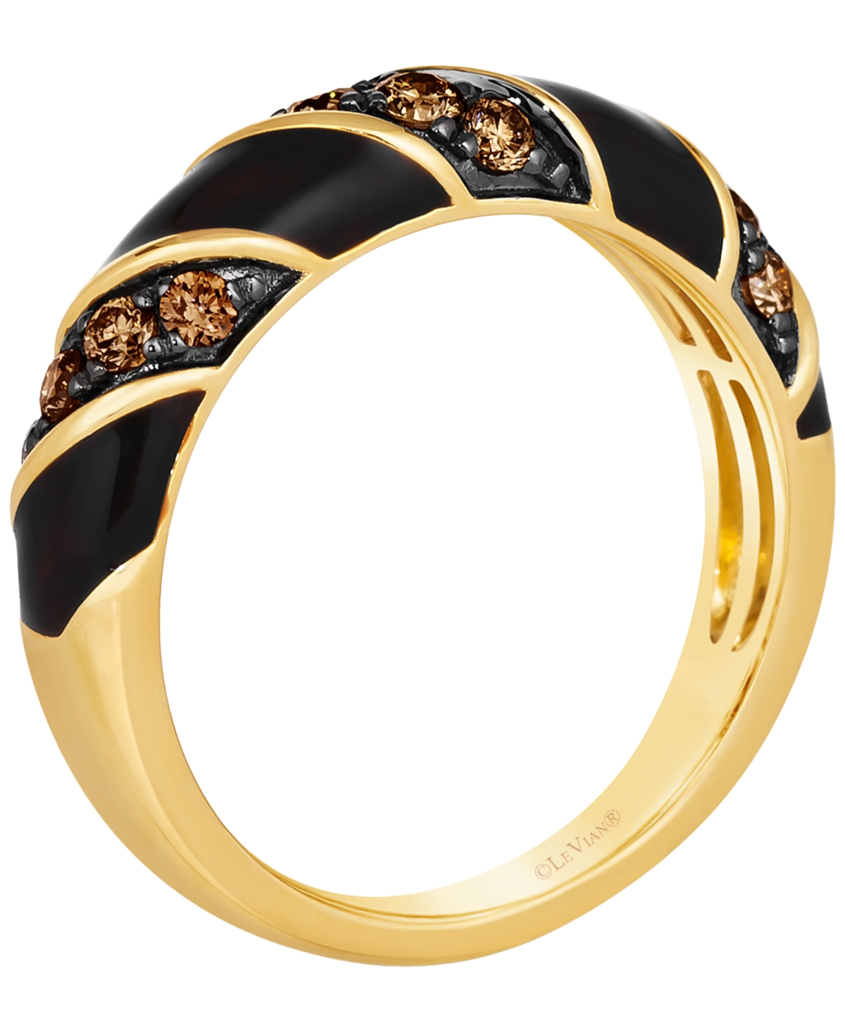 Le Vian Enamel Chocolate Diamond Ring (0.38 ct. t.w.) in 14k Honey Gold