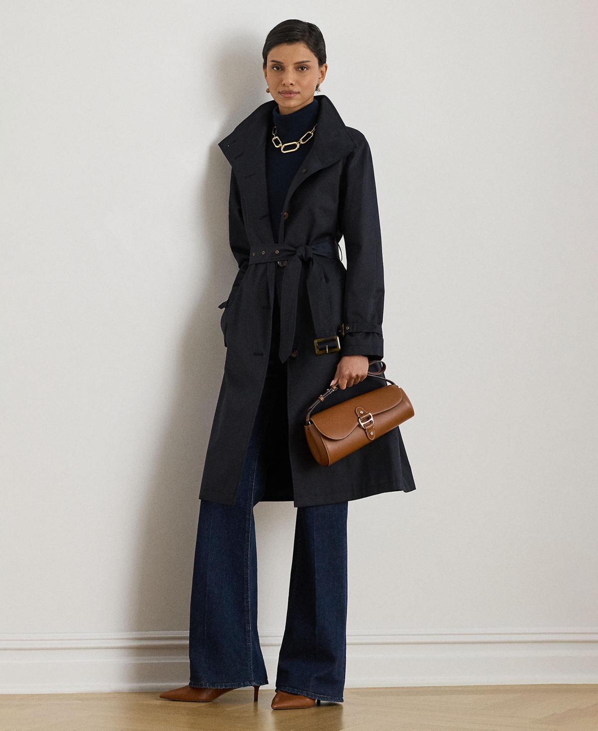 Lauren Ralph Women's Single Breasted Belted Trench Coat