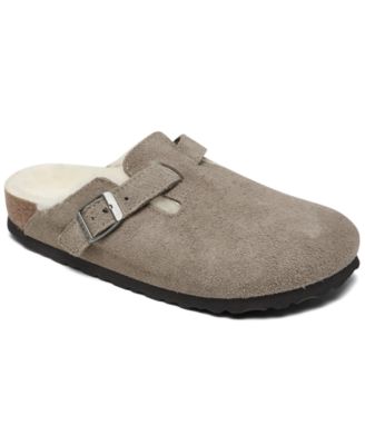 Women's Boston Shearling Suede Leather Clogs from Finish Line