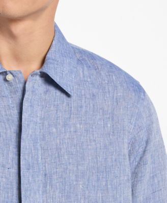 Men's Point-Collar Linen Shirt