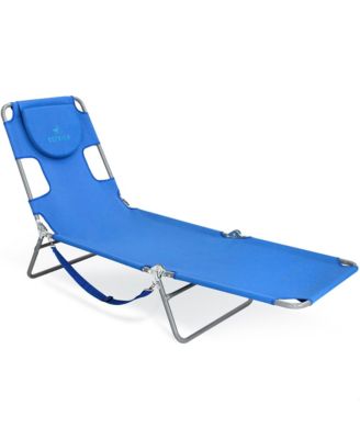 Chaise Lounge, Facedown Beach Camping Pool Tanning Chair, Ocean Blue