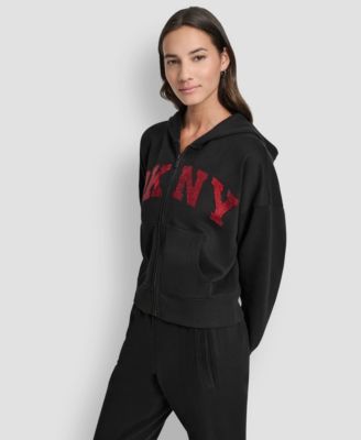 Women's Exploded Rhinestone Varsity Logo Full-Zip Hoodie