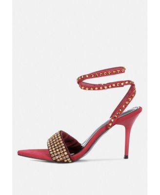 ZURIN Womens Diamante Embellished Stiletto Sandals