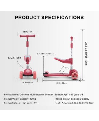 Foldable 3-Wheel Kids Scooter with Lean-to-Steer Balance, Lights & Music for Early Riding Fun