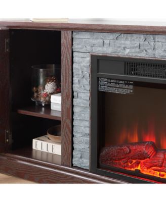2-Door Storage cabinet with Electric Fireplace Console Cabinet