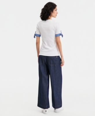 Nautica Tie-Cuff Top & Wide-Leg Pants