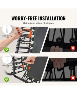 54.5" Mini Fitness Trampoline Indoor Rebounder with Handle