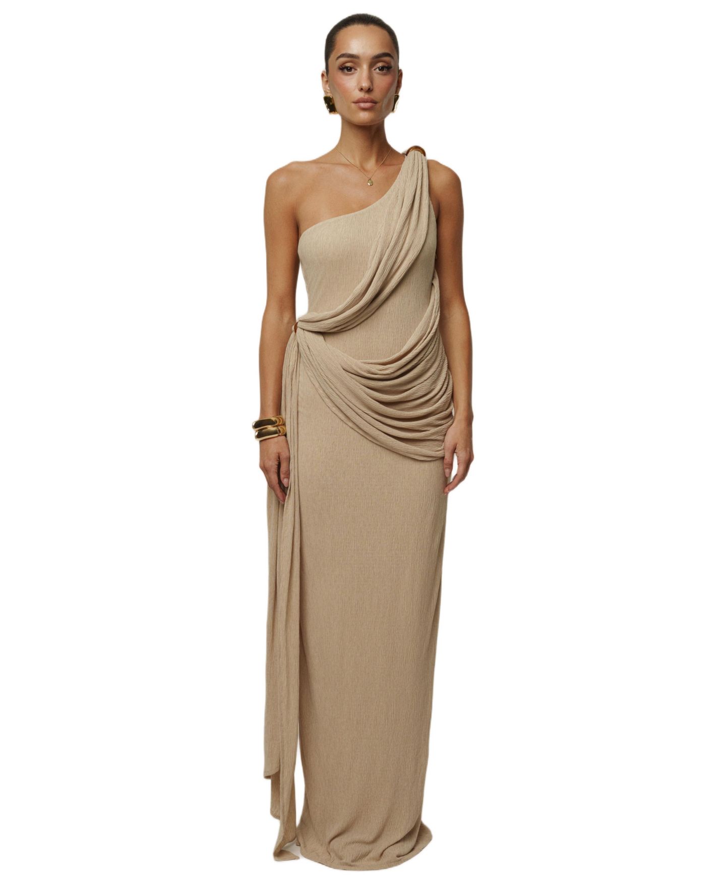 Женское платье JLUXLABEL Rich Mocha Wrap, цвет: Бежевый — фото 1