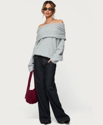 Womens Kadenna Oversized Off Shoulder Sweater