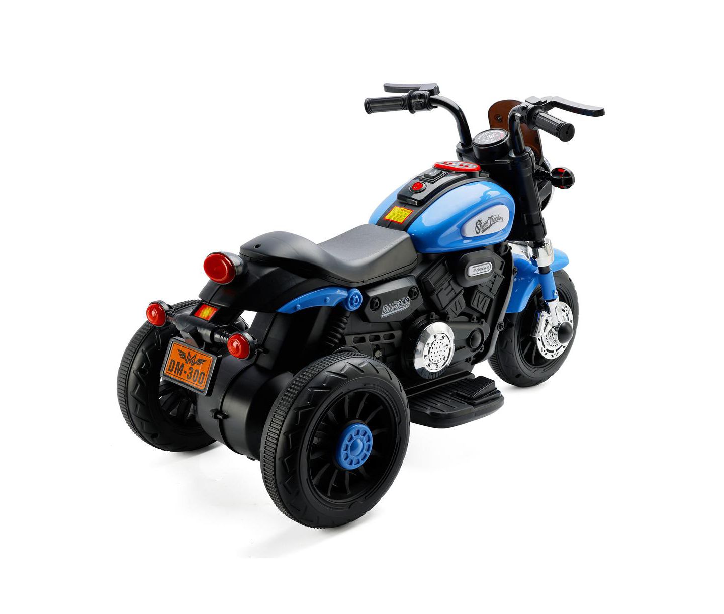 Детская игрушка Bruce & Shark Dual 6V 3-Wheel Forward/Reverse Ride-On Motorcycle, Ages 1-5, цвет: Синий — фото 3
