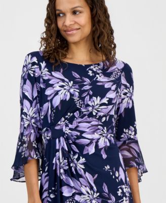 Petite Printed Side Tab Sheath Dress