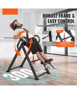 SUGFIT Heavy Duty Inversion Table 300 LB Capacity Back Stretcher with Headrest Red Black