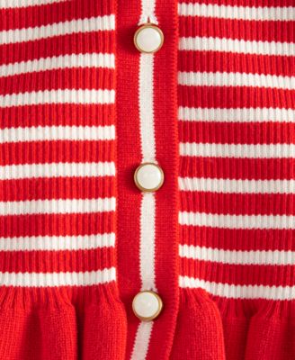 Women's Short-Sleeve Ruffle-Trim Collared Sweater