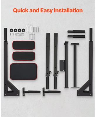 SUGFIT Wall Mounted Pull Up Bar Heavy Duty Dip and Chin-Up Station 440 LB Capacity