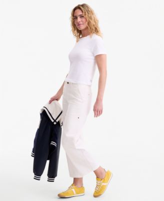 Women's High-Rise Utility Straight-Leg Ankle Pants