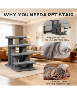  Multi-Level Cat Scratching Post with Pet Stairs for Living Room & Bedroom
