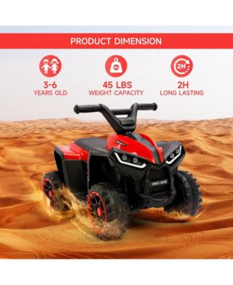 12V Kids Electric Ride-On Car, ATV Style with LED Light, Music & Safety Belt