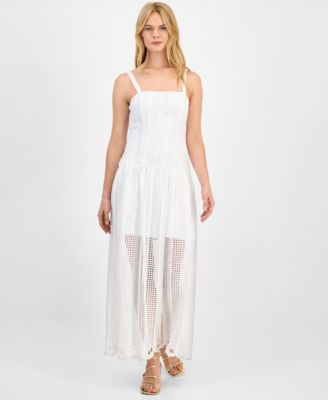 Juniors' Crochet Illusion Midi Dress