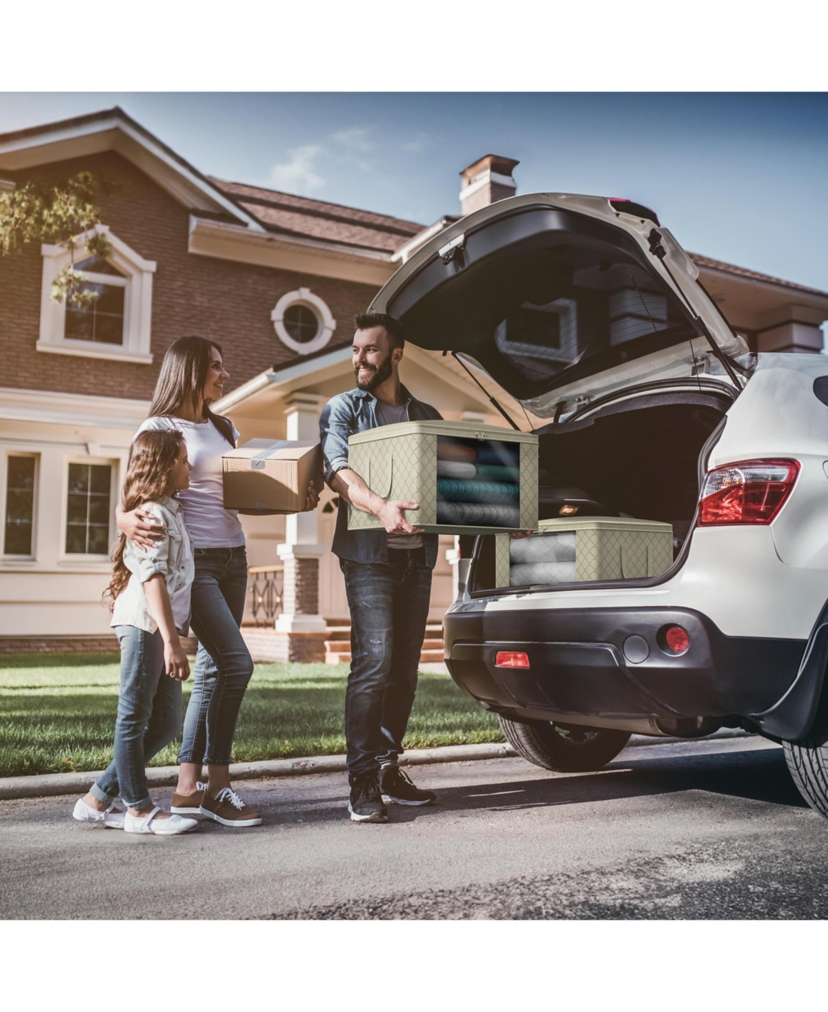 Sorbus Foldable Storage Bag Organizers, Large Clear Window & Carry Handles, Great for Clothes, Blankets and Closets