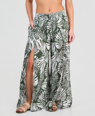 Women's Smocked-Waist Cover-Up Pants