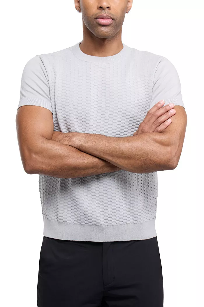 X RAY Men's Crew Rib Neck Checkered Sweater - thumbnail 5