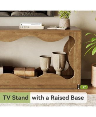 TV Stand for 32-65 Inch TVs, Media Console with Wavy Design & Open Storage, Entertainment Center for Living Room, Bedroom, Apartment