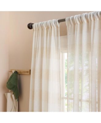 TOWN & COUNTRY LUXE Pax Semi-Sheer Stripe Light Filtering, Rod Pocket Top Curtain Panels (Set of 2)