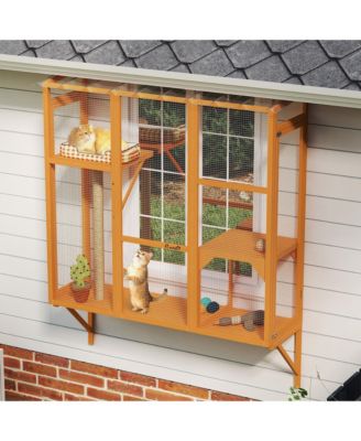 Catio Outdoor, Window Catio for 2-3 Cats, for Playing Sunbathing