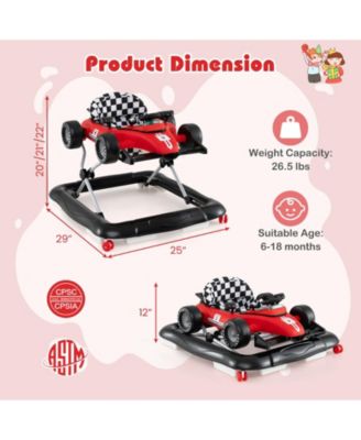 Toddler 4-in-1 Push Walker Activity Center Height Adjustable with Music