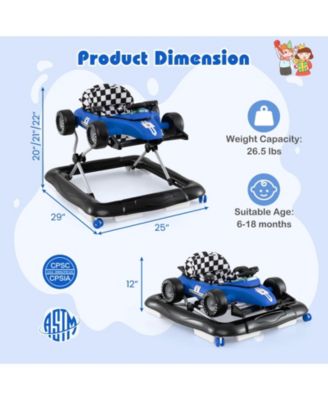 Toddler 4-in-1 Push Walker Activity Center Height Adjustable with Music