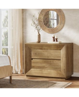 Nightstand Set of 2, Large Night Stand with 2 Drawers, Oversized Nightstand Bedside Table Sofa End Table for Bedroom