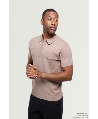 Men's SPRING + MERCER Ottoman Texture Short Sleeves Polo Sweater