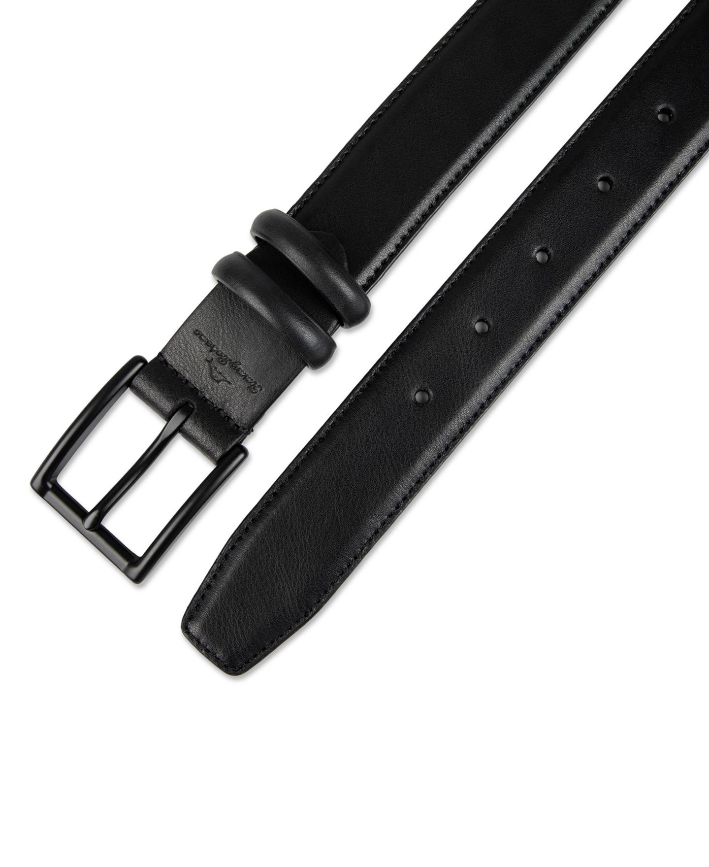 Мужской ремень Tommy Bahama Hidden Stretch Casual Leather Belt, цвет: Чёрный — фото 4