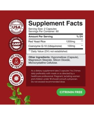 Red Yeast Rice + CoQ10 Capsules, Nature's Craft, 120ct