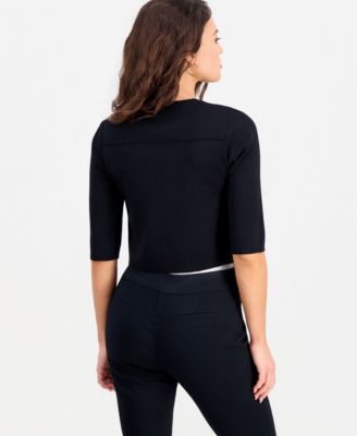 Petite Open-Front 3/4-Sleeve Jersey Shrug