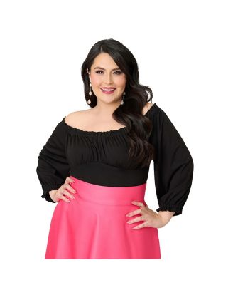 Women's Plus Size Peasant Sleeve Blouse