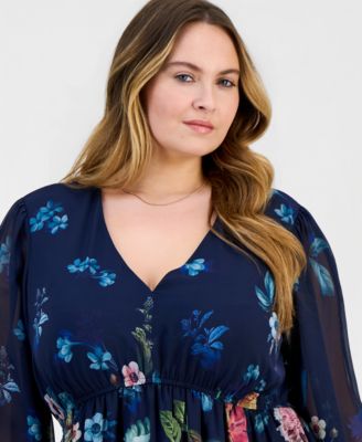Plus Size Tiered Chiffon Dress